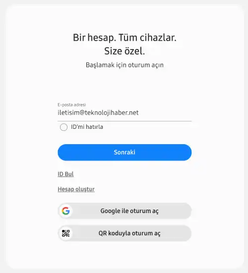 Samsung Account Şifre Sıfırlama