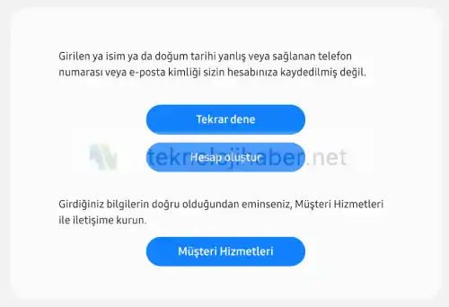 Samsung Account Şifremi unuttum