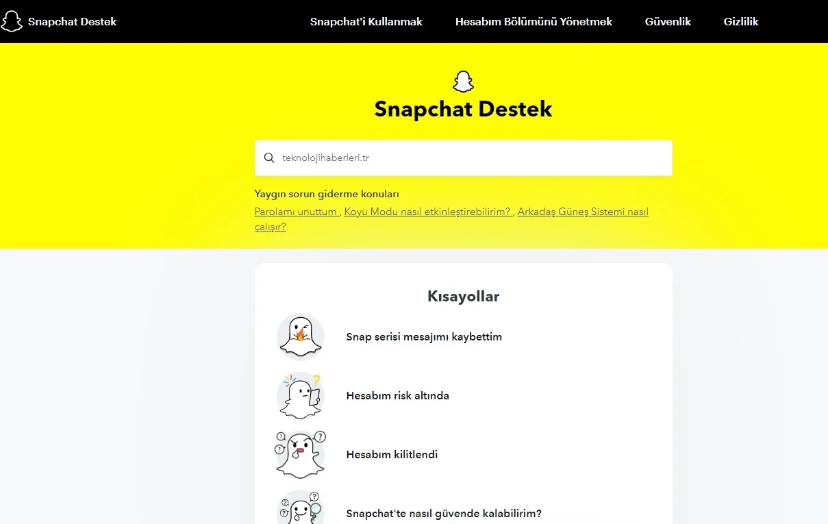 Snapchat Çalınan Hesabı Geri Alma