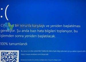 Windows 10 Cihazınız Bir Sorunla Karşılaştı Hatası
