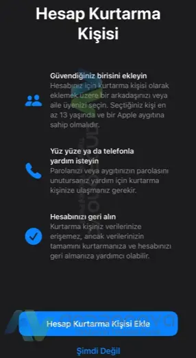 iPhone Hesap Kurtarma Kişi Ekleme Kaldırma iPhone Hesap Kurtarma Kişi Ekleme Kaldırma