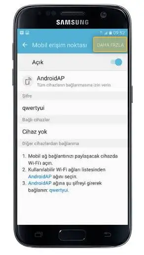 Galaxy S7 WI-FI kablosuz ağ oluşturma