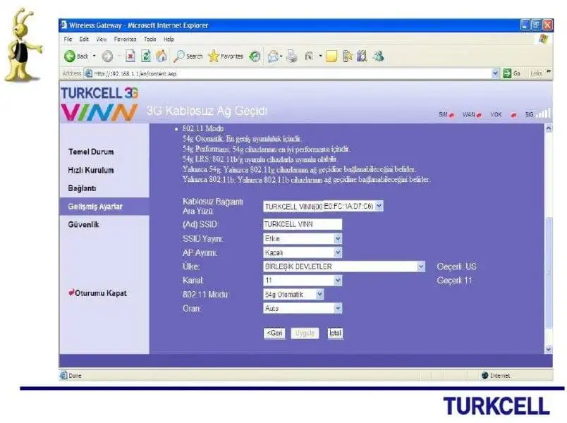 Turkcell Vinn Modem Kurulumu turkcell kablosuz kurulumu