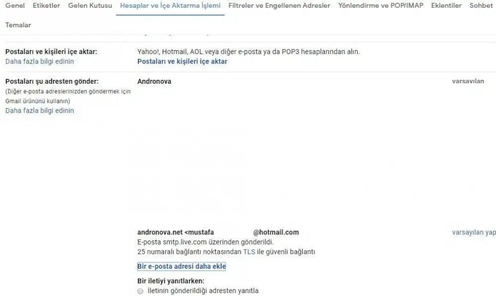 Tek e-posta kullanarak birden fazla mail hesabını kullanma