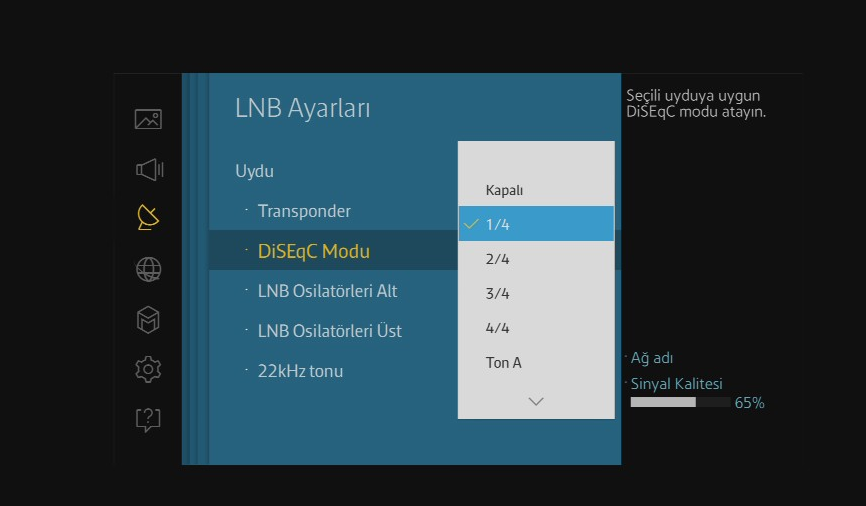 Samsung Smart TV Kanal Arama: Kanallardan Ses Gelmiyor Samsung Smart TV çanak kurulumu
