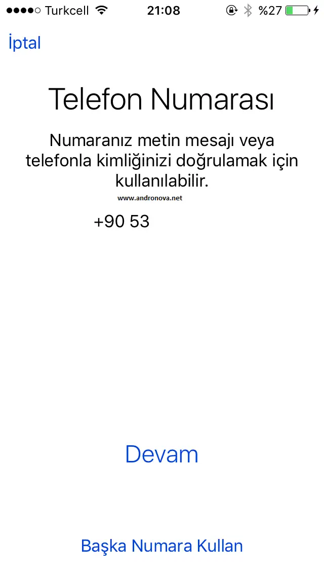 iki faktörlü kimlik doğrulama numara ekleme