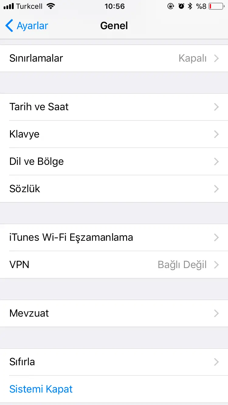 iPhone 8 ekran videosu çekme