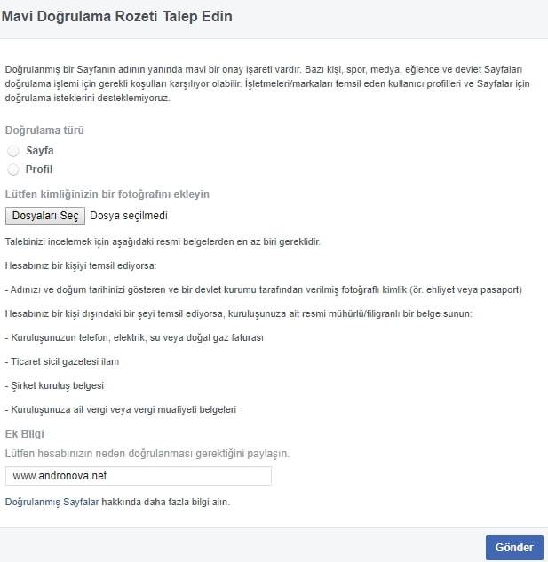 Facebook Onaylı Hesap Alma Mavi Tik Şartları Mavi doğrulama rozeti nasıl alınır