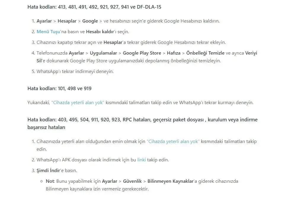 WhatsApp Hata Kodu 24 Çözümü Nedir WhatsApp hata kodu 24 çözümü nedir