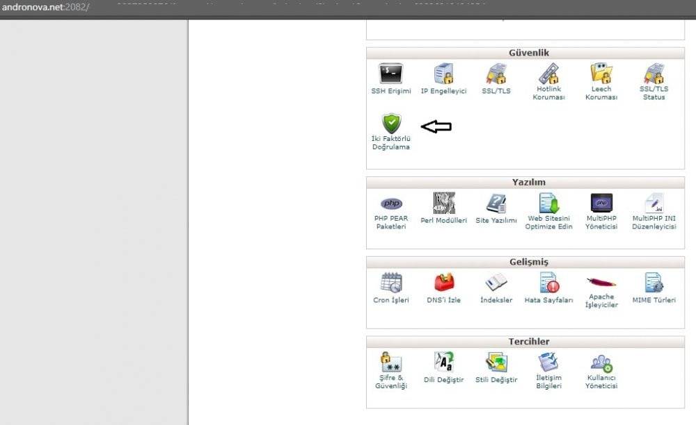 Cpanel İki Faktörlü Kimlik Doğrulama Cpanel iki faktörlü kimlik doğrulama nasıl kullanılır