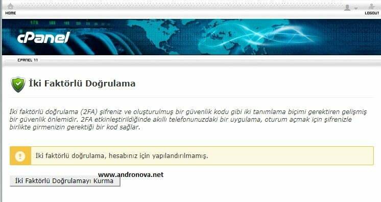 Cpanel İki Faktörlü Kimlik Doğrulama Cpanel iki faktörlü kimlik doğrulama nasıl açılır?