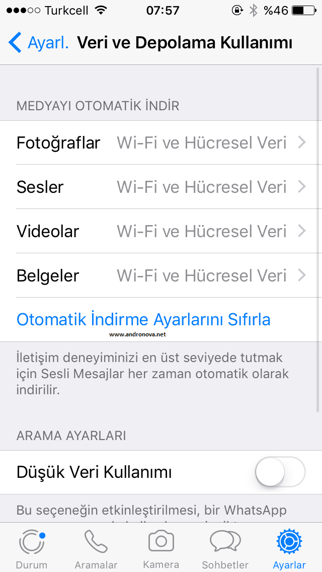WhatsApp düşük veri kullanımı daha az internet kullanımı