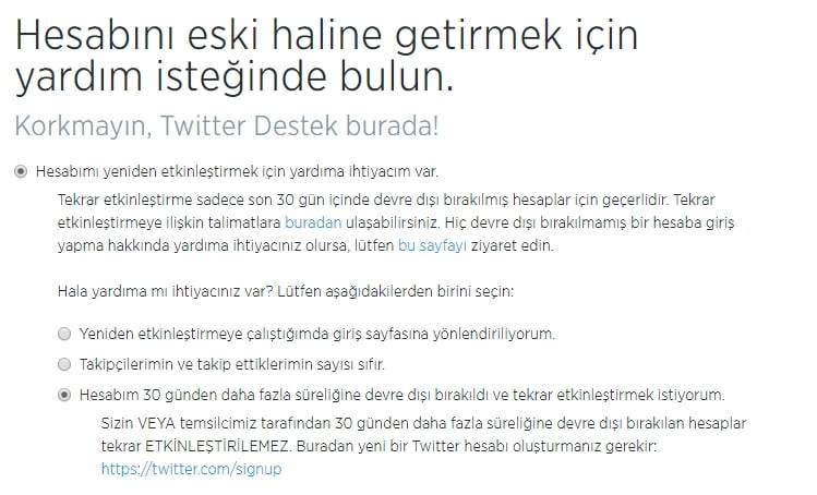 Twitter Hesabım Kapandı Nasıl Açılır Twitter kapanan hesabı açmak