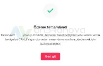 TikTok jeton aldım ama hesabıma geçmedi