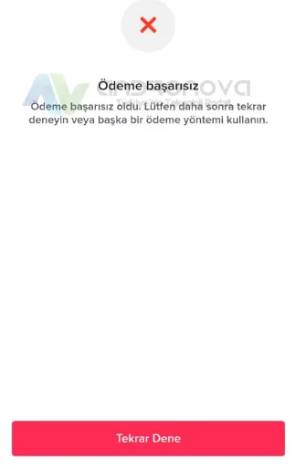 TikTok Ödeme Başarısız Oldu Tanıtım Onaylanmadı Hatası