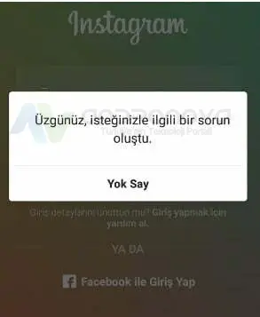 Instagram Üzgünüz İsteğinizle İlgili Bir Sorun Oluştu Instagram Üzgünüz İsteğinizle İlgili Bir Sorun Oluştu
