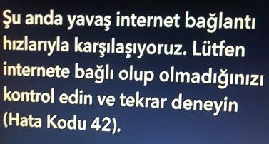 Şu anda Yavaş İnternet Bağlantı Hızlarıyla Karşılaşıyoruz