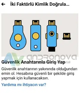 Facebook güvenlik anahtarı kaldırma