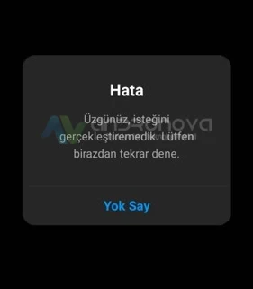 Instagram Üzgünüz İsteğini Gerçekleştiremedik Hatası