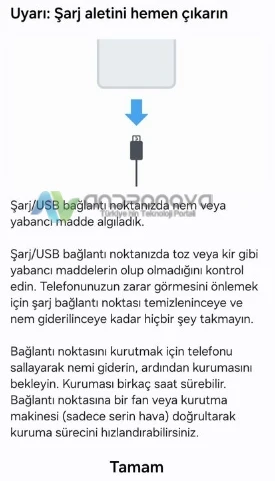 Samsung Şarj USB Bağlantı Noktanızda Nem veya Yabancı Madde Var Samsung Şarj USB Bağlantı Noktanızda Nem veya Yabancı Madde Var